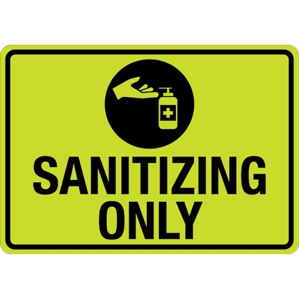 Lyle Sign, Sanitizing Only (W Sym), LCUV-0076ST-RD_10x7 Hivis Reflective Decal Sanitizing Only (W Sym) LCUV-0076ST-RD_10x7 - main